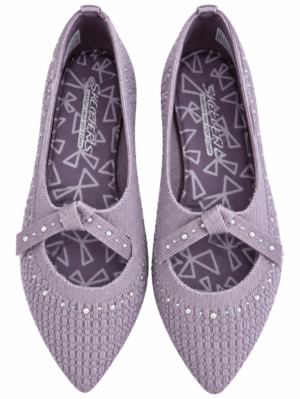 NWT Skechers Cleo Lavender Mary Jane Flats 6 Rhinestone